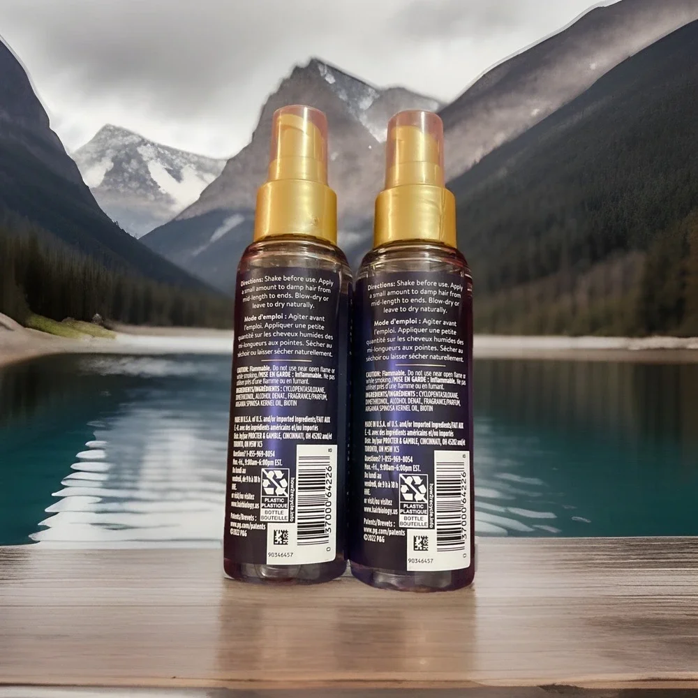 Lot Of 2 Hair Biology Argan Oil Taming Serum with Biotin for Dry Hair, 3.2 Oz